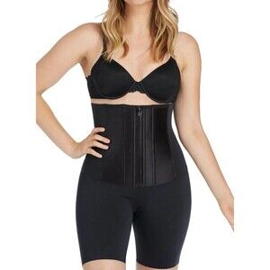Spanx Under Sculpture Waist Cincher Corset Shorts In Very Black M